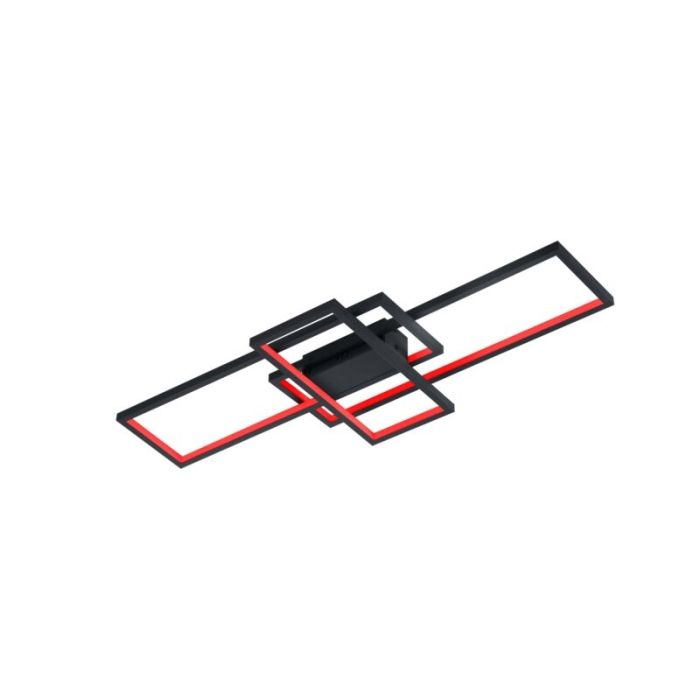 Antracytowy plafon sufitowy nowoczesny, Jetse, 36W, RGBW LED, z pilot