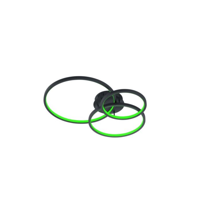 Antracytowy plafon sufitowy nowoczesny, Harold, 36W, RGBW LED, z pilot