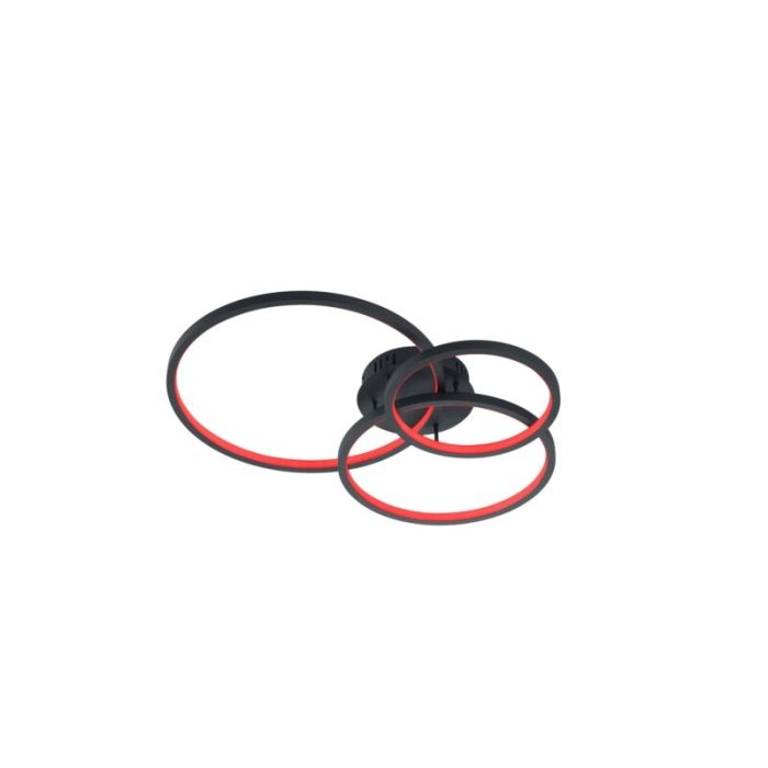 Antracytowy plafon sufitowy nowoczesny, Harold, 36W, RGBW LED, z pilot