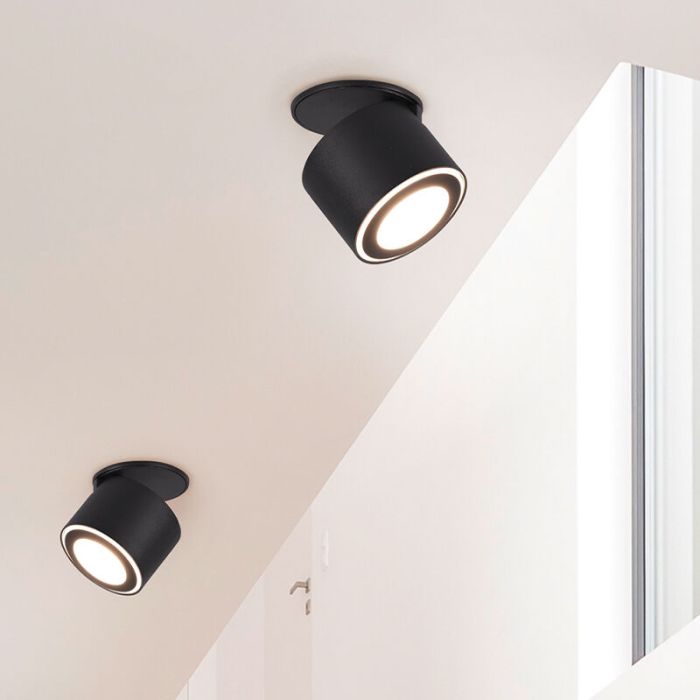 Czarny plafon sufitowy nowoczesny, Jorno, 3,5W, 3000K LED