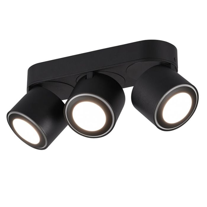 Czarny plafon sufitowy nowoczesny, Jorno, 3,5W, 3000K LED