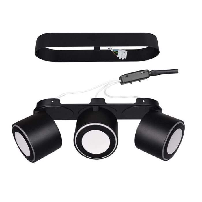 Czarny plafon sufitowy nowoczesny, Jorno, 3,5W, 3000K LED