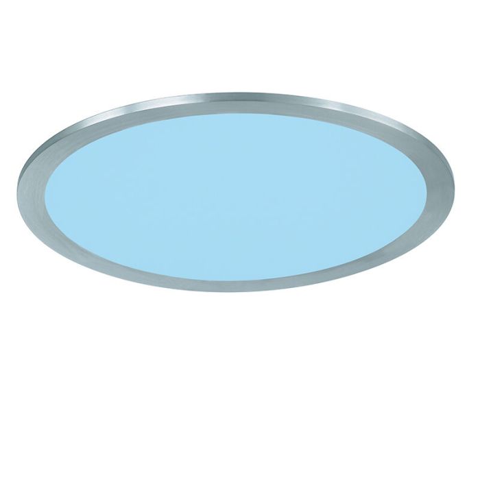 Niklowy plafon sufitowy nowoczesny, Jamilia, 15W, RGBW LED, z pilot