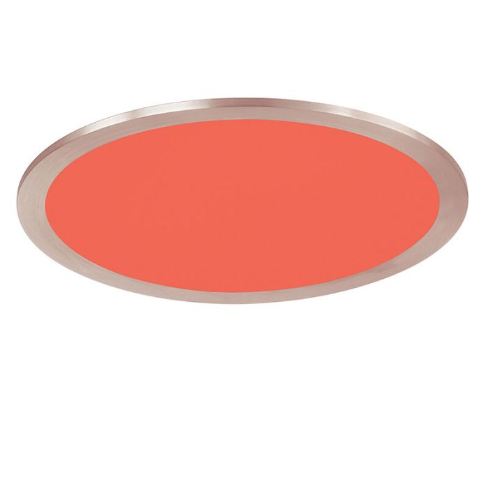Niklowy plafon sufitowy nowoczesny, Jamilia, 15W, RGBW LED, z pilot