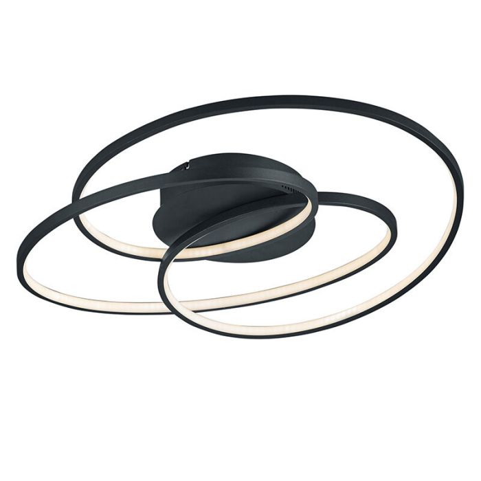 Czarny plafon sufitowy nowoczesny, Sabra, 38W, 3000K LED