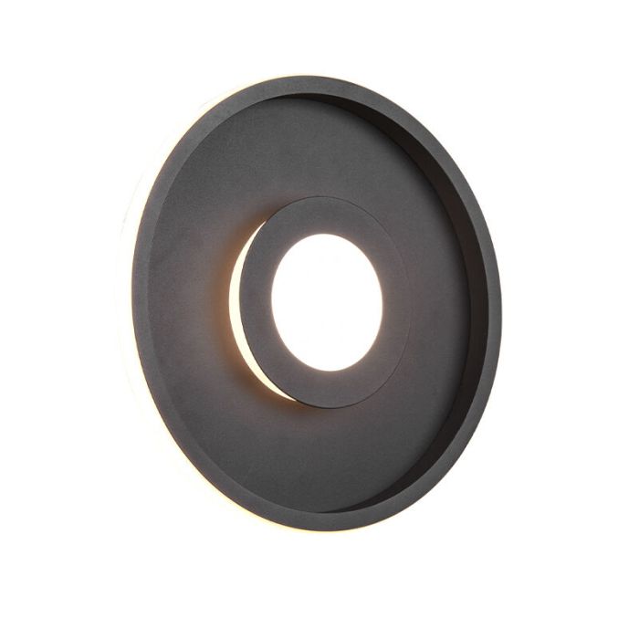 Czarna lampa łazienkowa sufitowa nowoczesna, Kayla, 28W, 3000K LED, IP44