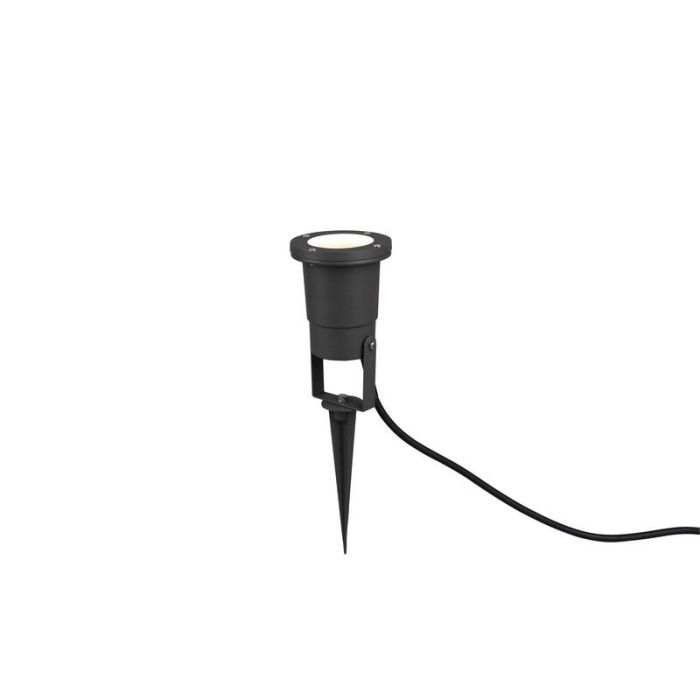 Antracytowa lampa dogruntowa nowoczesna, Tau, IP65