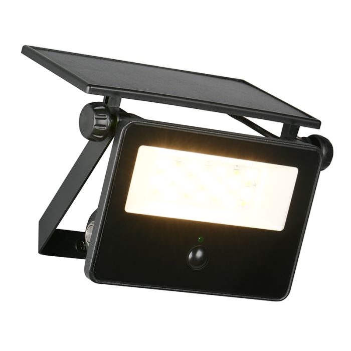 Czarny kinkiet solarny zewnętrzny nowoczesny, Mihriban, 10W, white switch LED, IP54