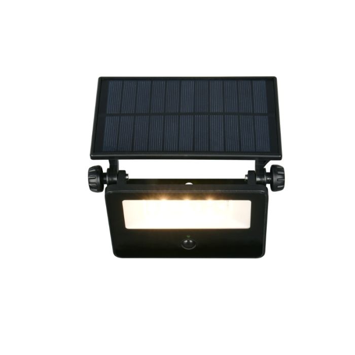 Czarny kinkiet solarny zewnętrzny nowoczesny, Mihriban, 10W, white switch LED, IP54