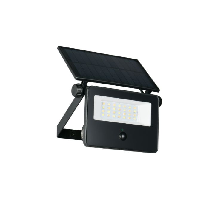 Czarny kinkiet solarny zewnętrzny nowoczesny, Mihriban, 10W, white switch LED, IP54