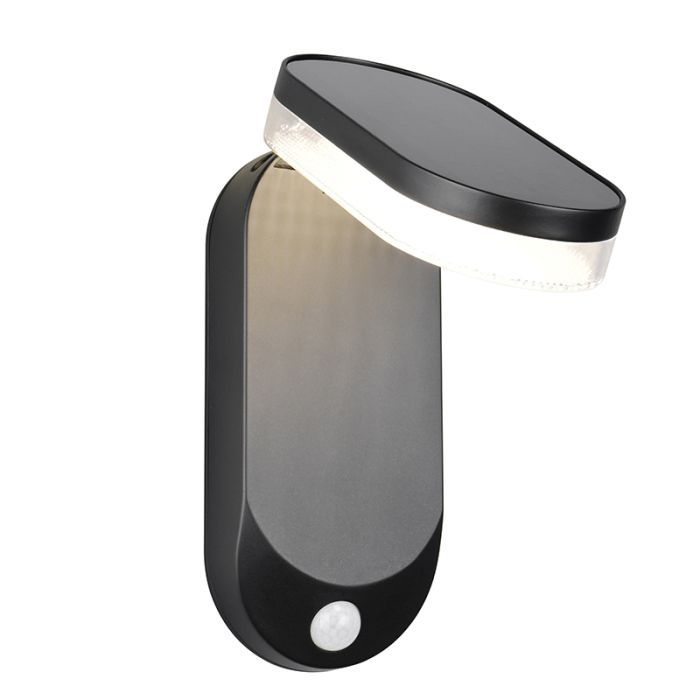 Czarny kinkiet solarny zewnętrzny nowoczesny, Laquisha, 3W, 4000K LED, IP44