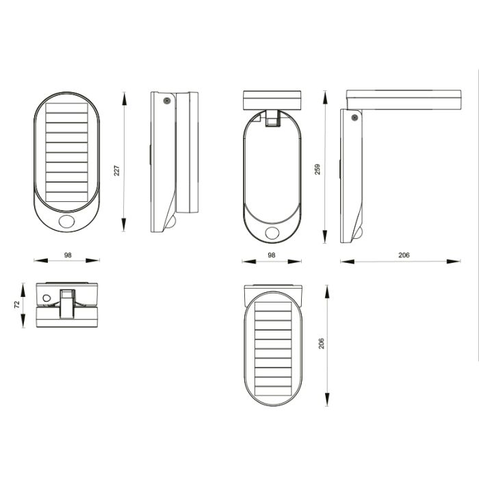 Czarny kinkiet solarny zewnętrzny nowoczesny, Laquisha, 3W, 4000K LED, IP44