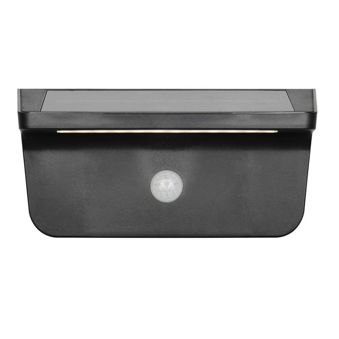 Czarny kinkiet solarny zewnętrzny nowoczesny, Mukaddes, 8W, 4000K LED, IP44
