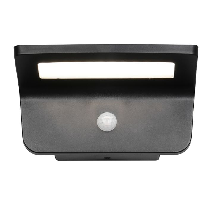 Czarny kinkiet solarny zewnętrzny nowoczesny, Mukaddes, 8W, 4000K LED, IP44