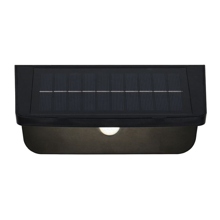 Czarny kinkiet solarny zewnętrzny nowoczesny, Mukaddes, 8W, 4000K LED, IP44