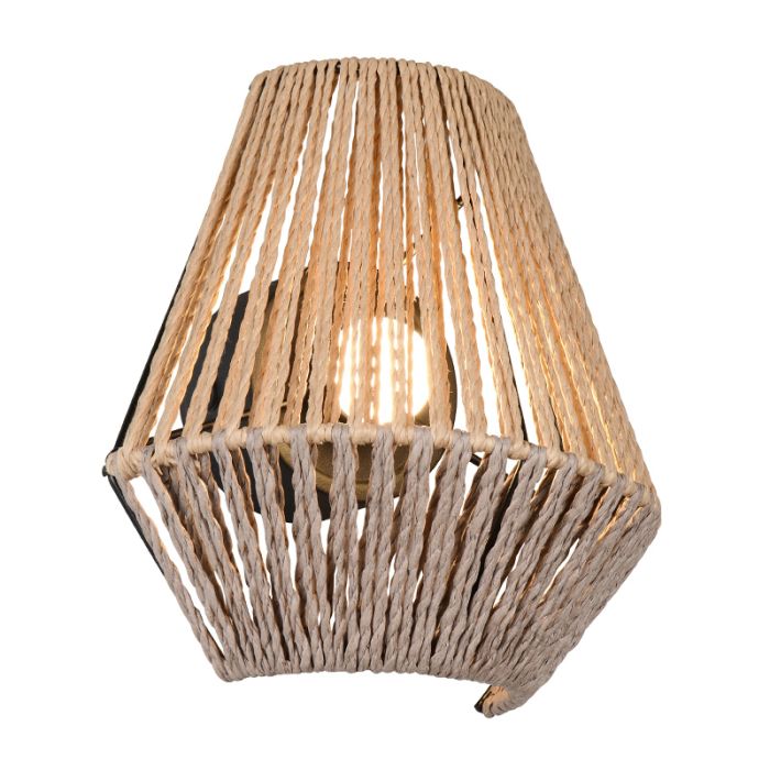Papierowy kinkiet akumulatorowy brązowy, Isaura, 1,5W, 3000K LED, ściemniana w 3 krokach