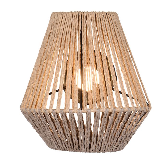 Papierowy kinkiet akumulatorowy brązowy, Isaura, 1,5W, 3000K LED, ściemniana w 3 krokach