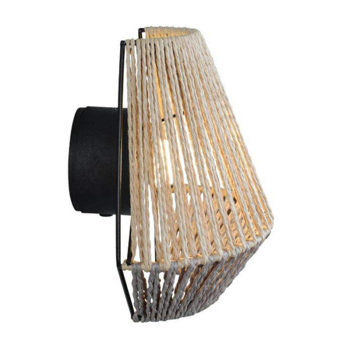 Papierowy kinkiet akumulatorowy brązowy, Isaura, 1,5W, 3000K LED, ściemniana w 3 krokach