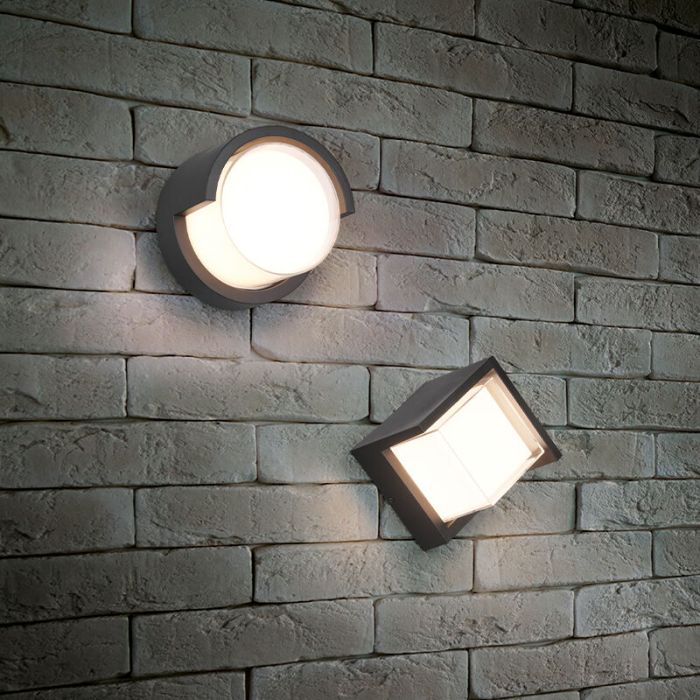 Biała lampa zewnętrzna plastikowa, Riekje, 8W, 3000K LED, IP54