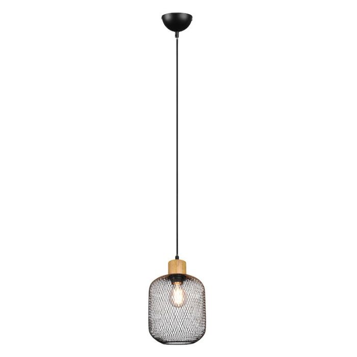 Czarna lampa wisząca nad stół do jadalni vintage, Cristel