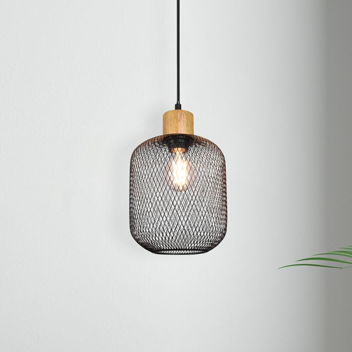 Czarna lampa wisząca nad stół do jadalni vintage, Cristel