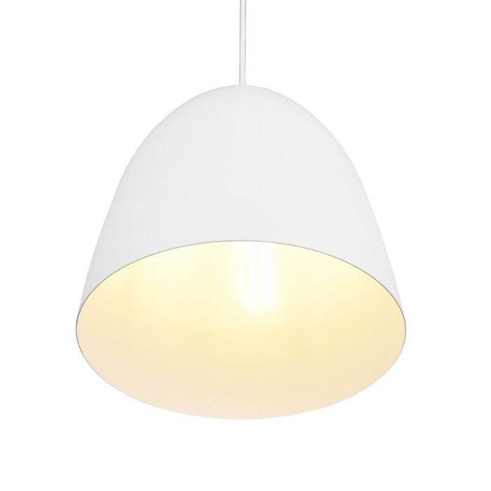 Biała lampa wisząca półkula nowoczesna, Ingmar