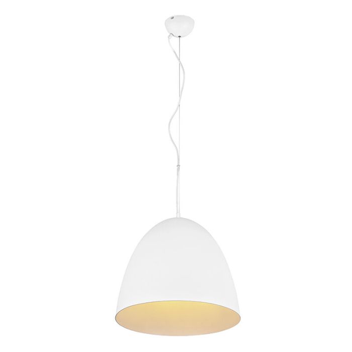 Biała lampa wisząca półkula nowoczesna, Ingmar