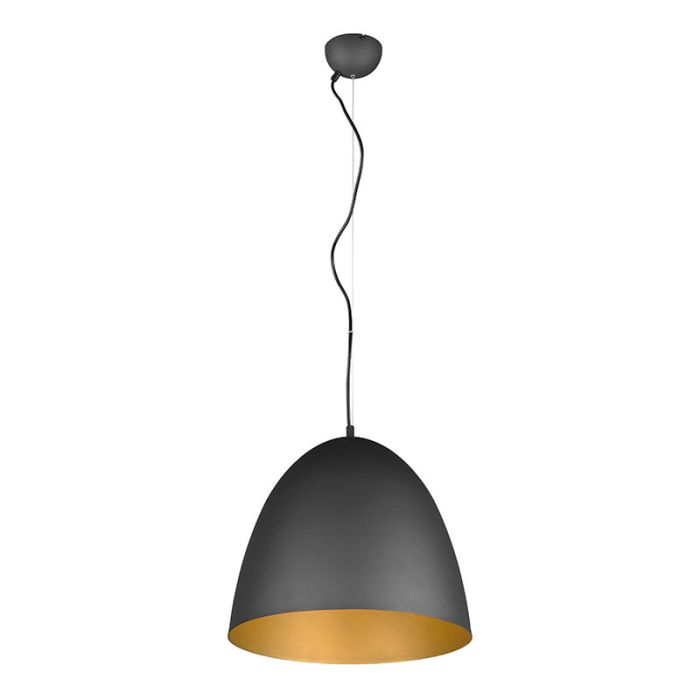 Czarna lampa wisząca półkula nowoczesna, Ingmar