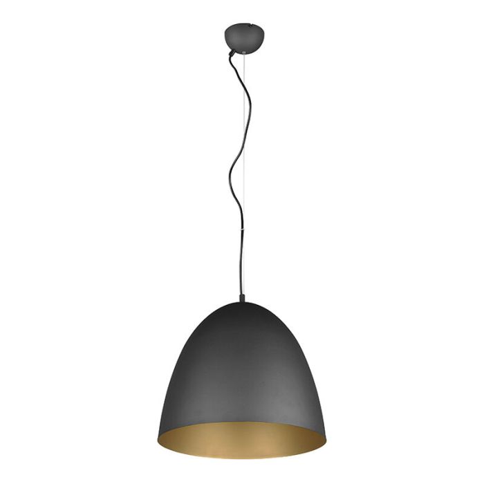 Czarna lampa wisząca półkula nowoczesna, Ingmar