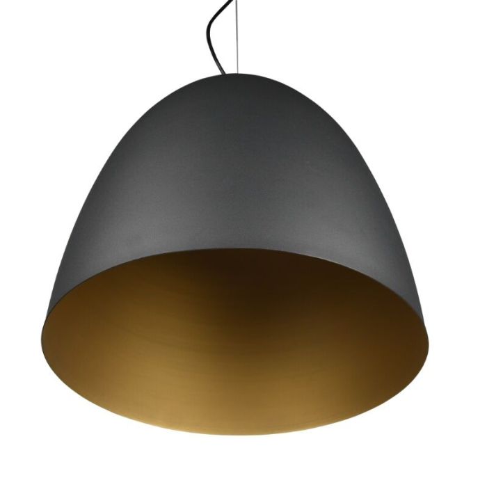 Czarna lampa wisząca półkula nowoczesna, Ingmar