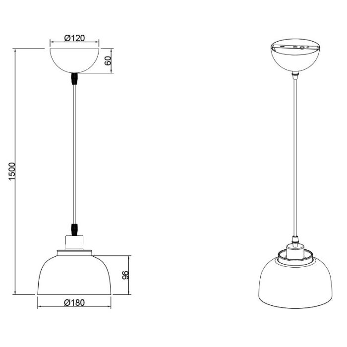 Czarna lampa wisząca industrialna, Sylvano