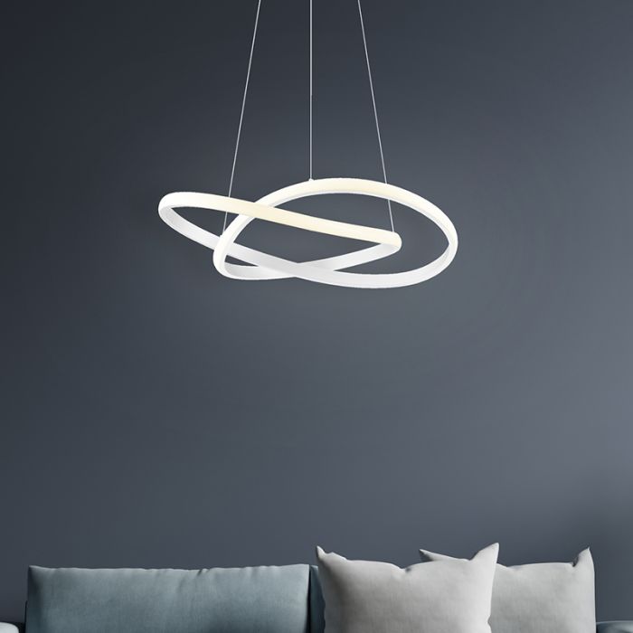 Biała lampa wisząca nowoczesna, Aby, 27W, 4000K LED