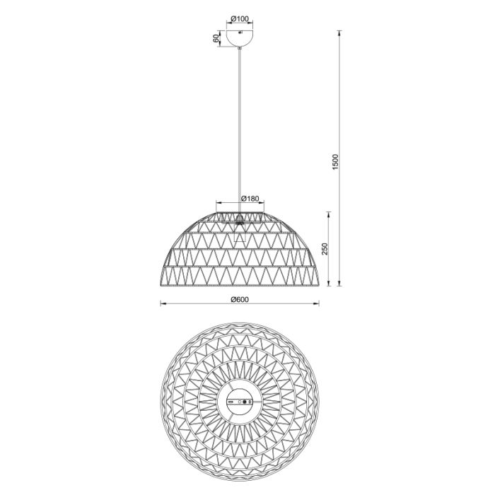 Papierowa lampa wisząca brązowa, Raekwon