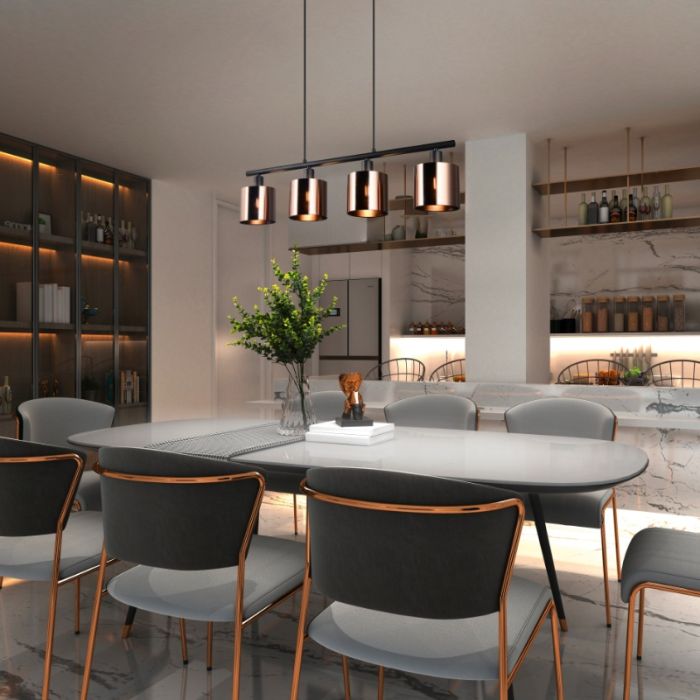 Brązowa lampa wisząca design, Loeka