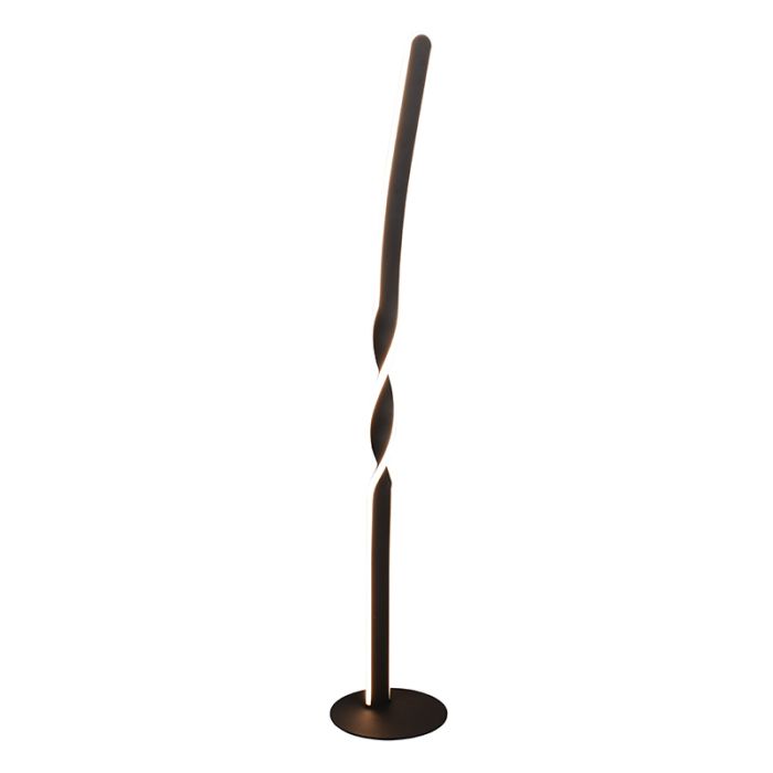 Czarna lampa stojąca design, Quirinus, 19W, 4000K LED, z przełącznik