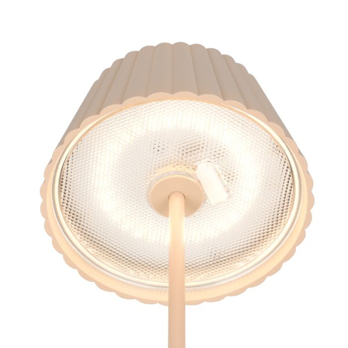 Brązowa lampa stojąca akumulatorowa nowoczesna, Reshma, 1,5W, 3000K LED, IP44, z dotykowy ściemniacz