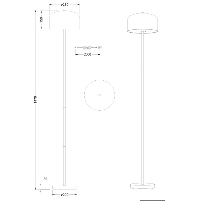 Biała lampa stojąca akumulatorowa nowoczesna, Dustin, 2,5W, 3000K LED, ściemniana w 3 krokach