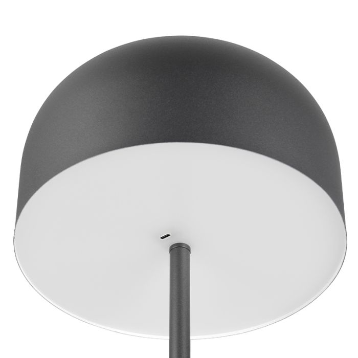 Czarna lampa stojąca akumulatorowa nowoczesna, Dustin, 2,5W, 3000K LED, ściemniana w 3 krokach