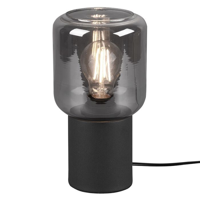 Czarna lampa stołowa nowoczesna, Gail, z przełącznik
