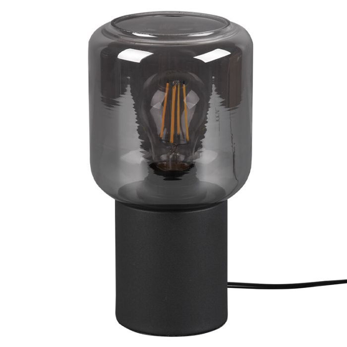 Czarna lampa stołowa nowoczesna, Gail, z przełącznik