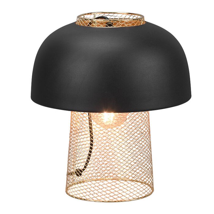 Czarna lampa stołowa industrialna, Sylvano, z przełącznik