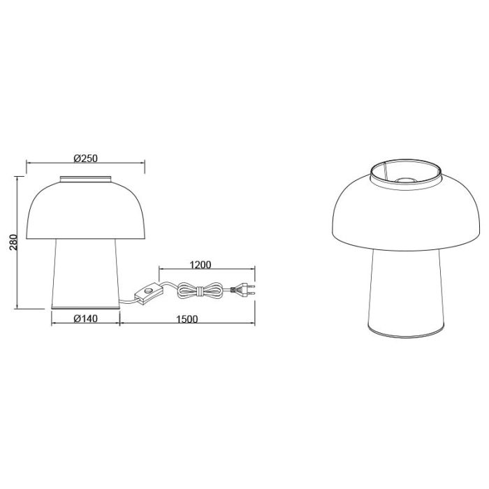Czarna lampa stołowa industrialna, Sylvano, z przełącznik