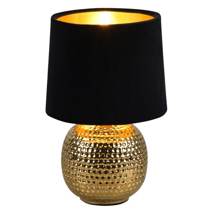 Ceramiczna lampa stołowa złota, Jorre, z przełącznik