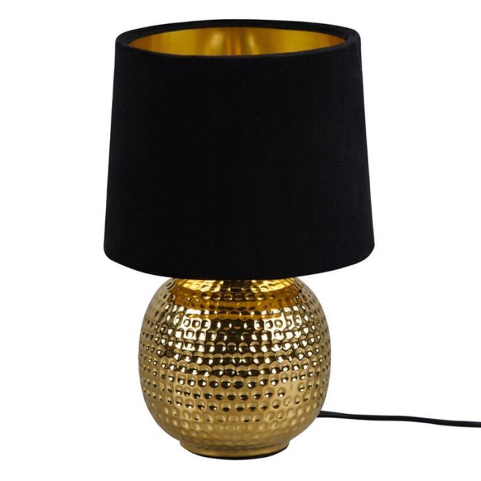 Ceramiczna lampa stołowa złota, Jorre, z przełącznik