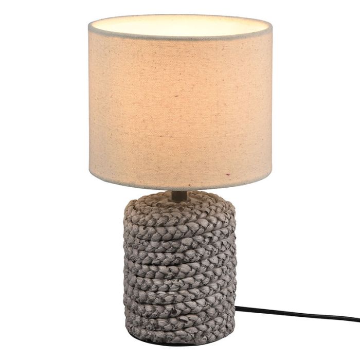 Ceramiczna lampa stołowa brązowa, Boban, z przełącznik