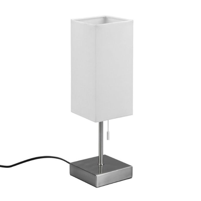 Niklowa lampa stołowa nowoczesna, Selma, z przełącznik pociągowy