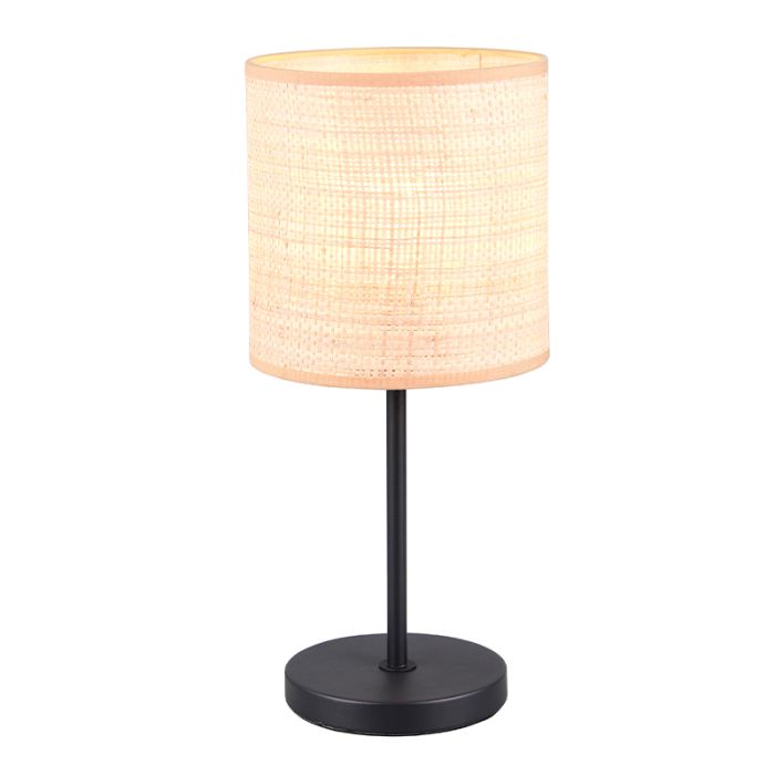 Kremowy lampa stołowa rustykalna, Peder, z przełącznik
