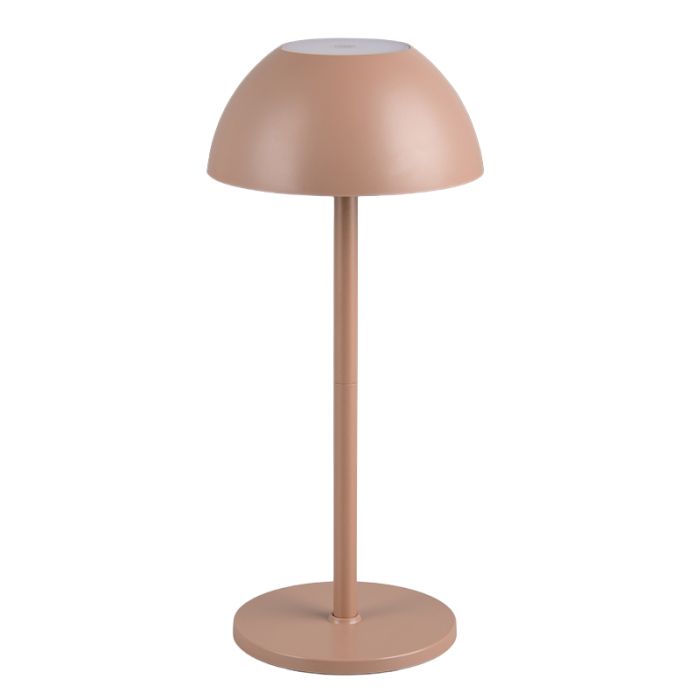 Brązowa akumulatorowa lampa stołowa zewnętrzna nowoczesna, Rakesh, 1,7W, 3000K LED, IP54, ściemniana w 3 krokach