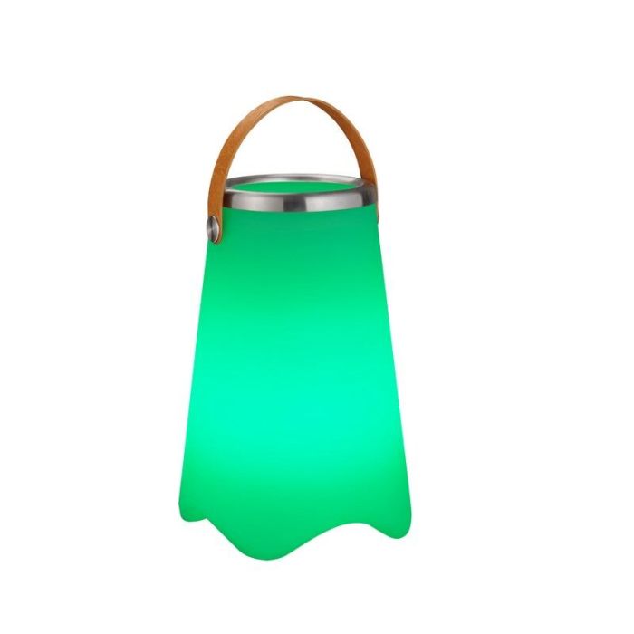 Biała lampa stołowa ogrodowa nowoczesna, Sedex, 2W, RGBW LED, IP44, z pilot