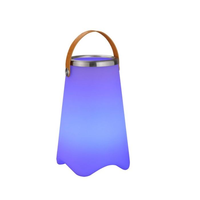 Biała lampa stołowa ogrodowa nowoczesna, Sedex, 2W, RGBW LED, IP44, z pilot